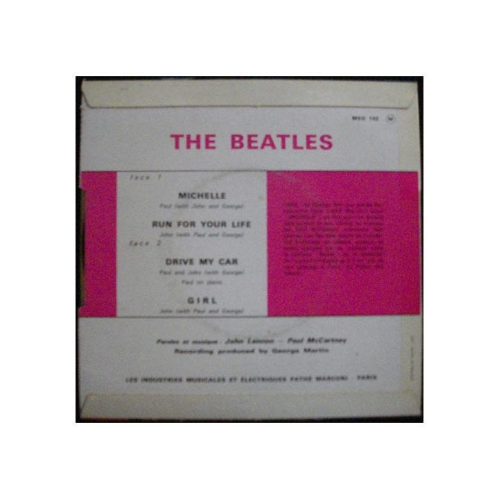 DISQUE 45 TOURS : MICHELLE DES BEATLES MEO 102