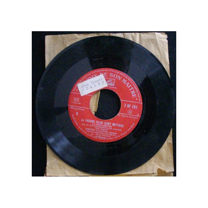 DISQUE 45 TOURS : LA PASSION SELON ST MATTHIEU N°7RF191