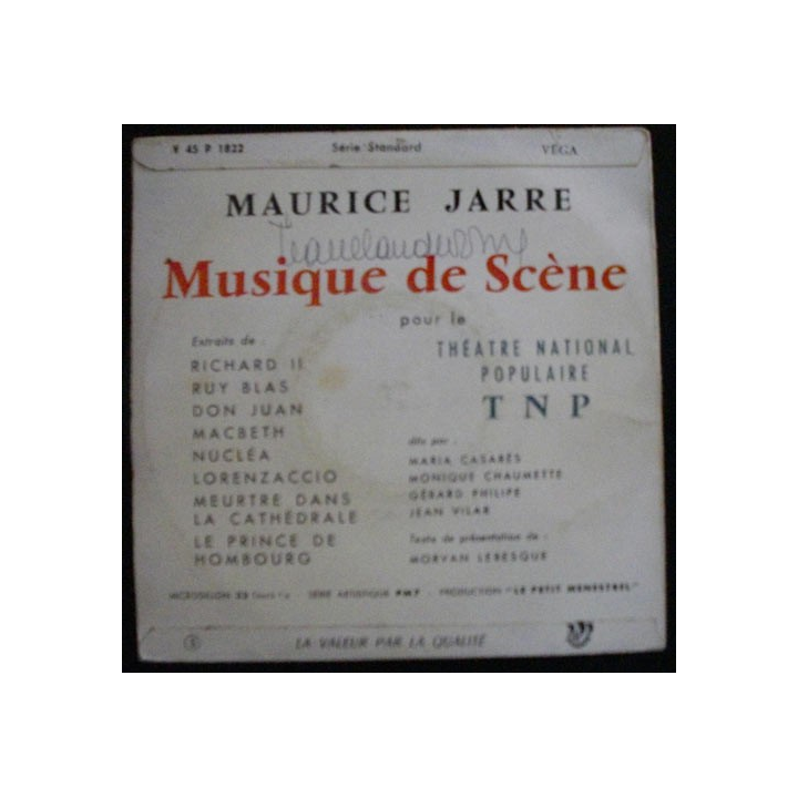 DISQUE 45 TOURS : 4 VALSES DE MAURICE JARRE N°45 P 1822