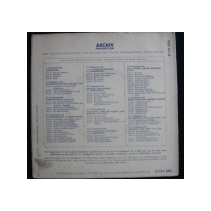 DISQUE 45 TOURS : ARCHIV PRODUKTION JOHANN SEBASTIAN BACHS