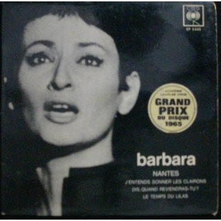 DISQUE 45 TOURS : BARBARA NANTES GD PRIX DISQUE 1965 N°EP5645
