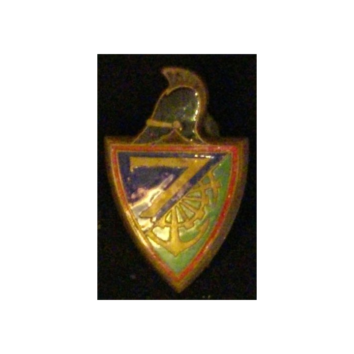 7°RG : 7°RÉGIMENT DU GÉNIE (D 214) ÉMAIL ATTACHE COLLÉE