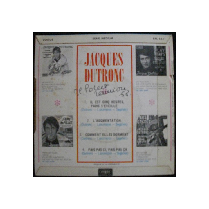 DISQUE 45 TOURS : JACQUES DUTRONC FAIS PAS CI, FAIS PAS CA