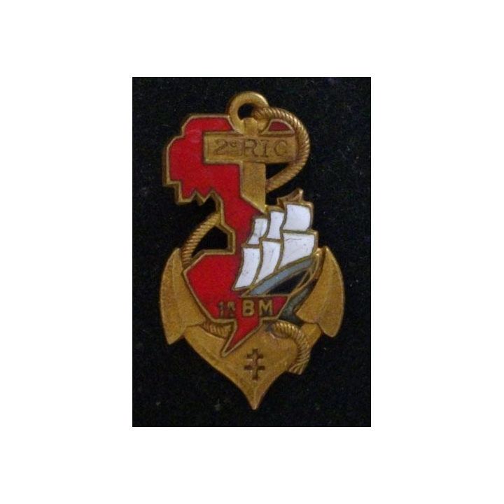 2° RÉGIMENT D'INFANTERIE COLONIALE 1° BMEO ÉMAIL RIC Drago Béranger