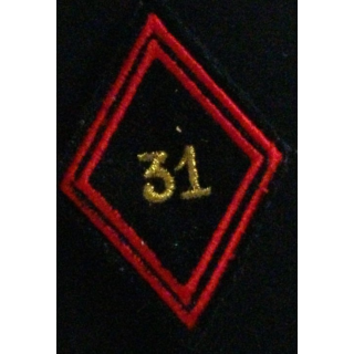 LOSANGE DE BRAS MODÈLE 45 : 31° RG RÉGIMENT DU GÉNIE CADRE