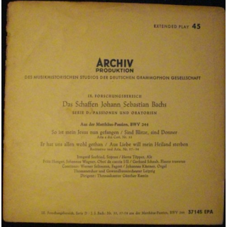 DISQUE 45 TOURS : ARCHIV PRODUKTION JOHANN SEB BACHS N°37145 EPA