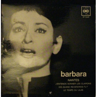DISQUE 45 TOURS BARBARA NANTES GD PRIX DISQUE 1965 N° EP 5645
