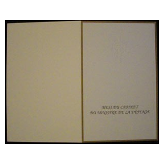 CARTE DE MENU DU CABINET DU MINISTRE DE LA DEFENSE 10/07/2000