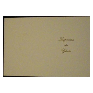 CARTE DE L'INSPECTION DU GÉNIE INSIGNE EN RELIEF
