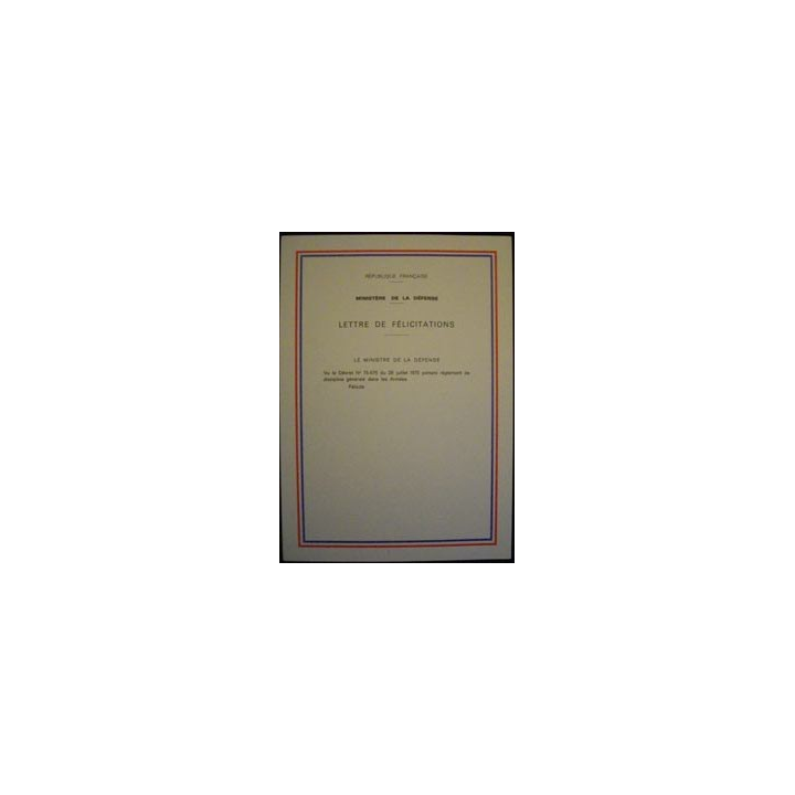LETTRES DE FÉLICITATIONS VIERGES 21 X 29,7 cm