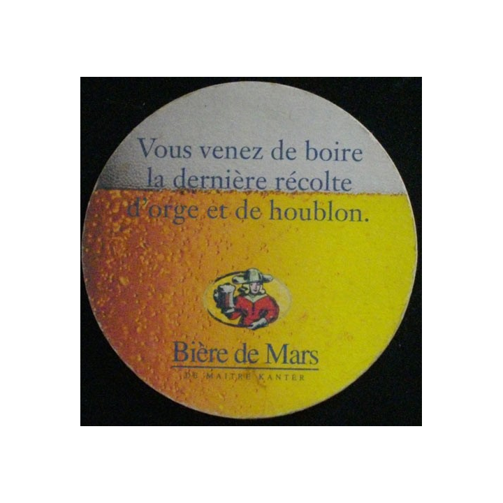 DESSOUS DE VERRE A BIÈRE : BIÈRE DE MARS MAÎTRE KANTER (CARTON)