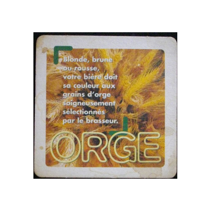 DESSOUS DE VERRE A BIÈRE : KRONENBOURG ORGE (CARTON)