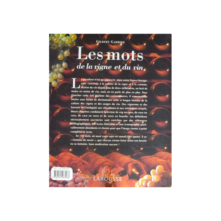 Les mots de la vigne et du vin de Gilbert Garrier Édition Larousse