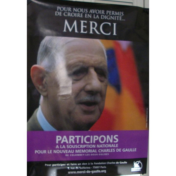 AFFICHE 60 x 80 cm DE LA FONDATION CHARLES DE GAULLE