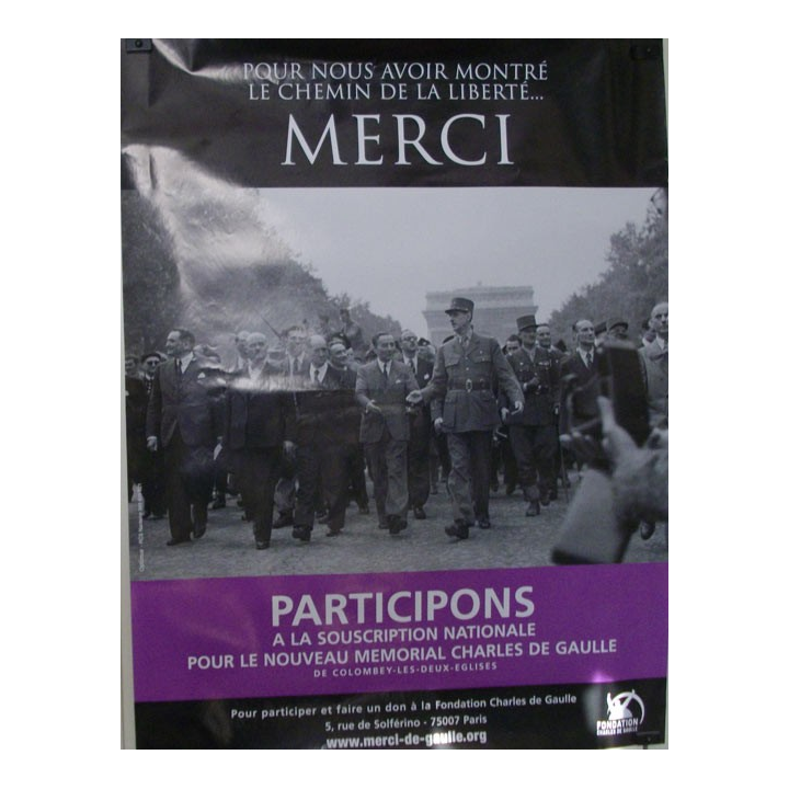 AFFICHE 60 x 80 cm DE LA FONDATION CHARLES DE GAULLE