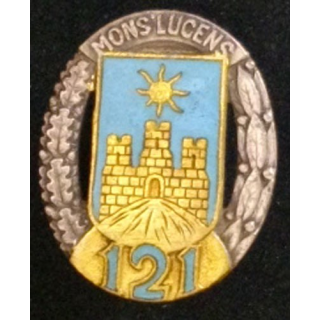121°RI : 121°RÉGIMENT D'INFANTERIE PORTE NON ÉMAILLÉE