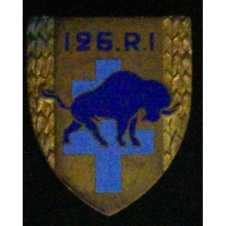 126° RI : 126° RÉGIMENT D'INFANTERIE (BISON BLEU) (ANDOR) ÉMAIL