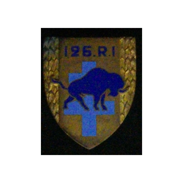 126° RI : 126° RÉGIMENT D'INFANTERIE (BISON BLEU) (ANDOR) ÉMAIL