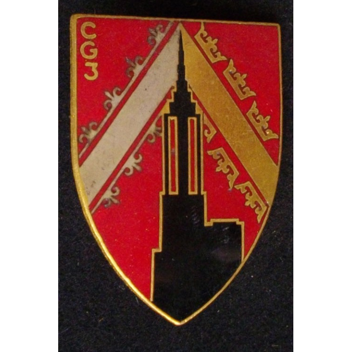 3° CG : 3° COMPAGNIE DE GARNISON (DRAGO 1443) ÉMAIL 46 mm