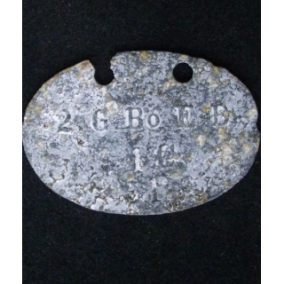 PLAQUE DIDENTITÉ 1°GUERRE MONDIALE : 2 G Bo E B 1 C