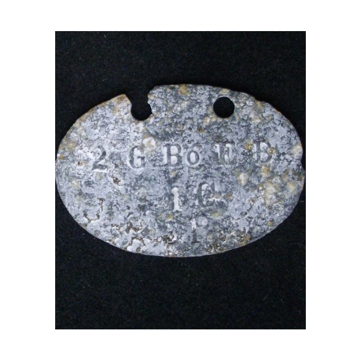 PLAQUE DIDENTITÉ 1°GUERRE MONDIALE : 2 G Bo E B 1 C