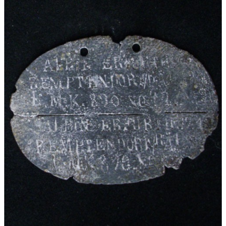 PLAQUE DIDENTITÉ 1°GUERRE MONDIALE : ALBIN ERFURT