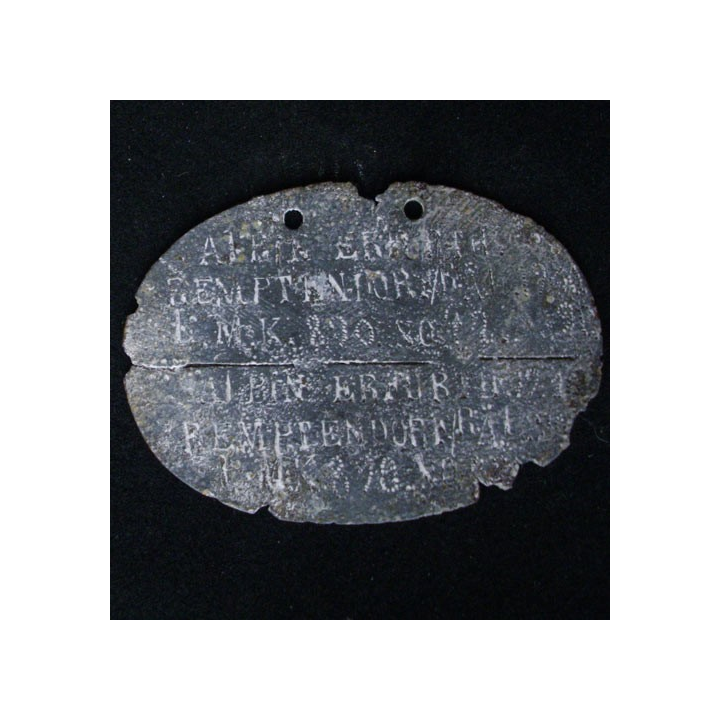 PLAQUE DIDENTITÉ 1°GUERRE MONDIALE : ALBIN ERFURT