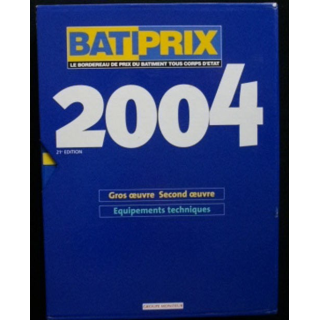 BATIPRIX 2004 COFFRET DE 2 VOLUMES BORDEREAU DE PRIX DU BTP