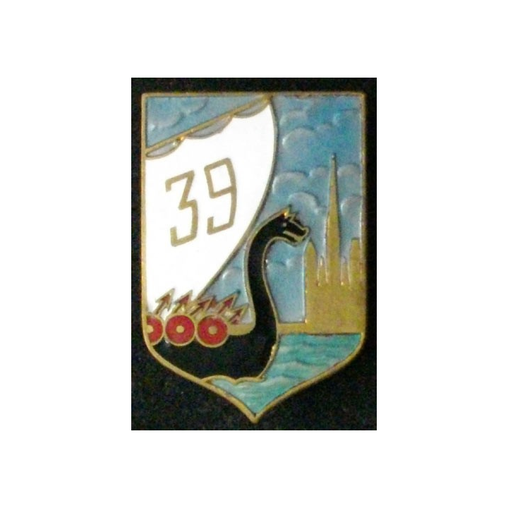 39° RI : 39° RÉGIMENT D'INFANTERIE (ABPD) ÉMAIL ATTACHE A VIS