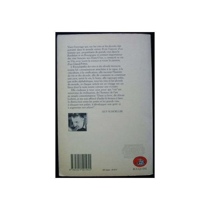 Encyclopédie des vins & des alcools de tous les pays de Alexis Lichine