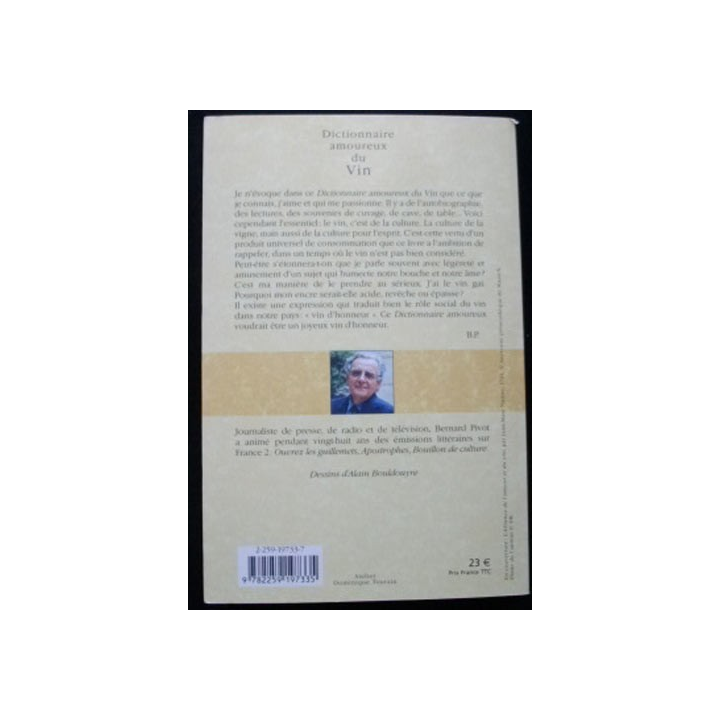 Dictionnaire amoureux du vin de Bernard Pivot aux Editions Plon