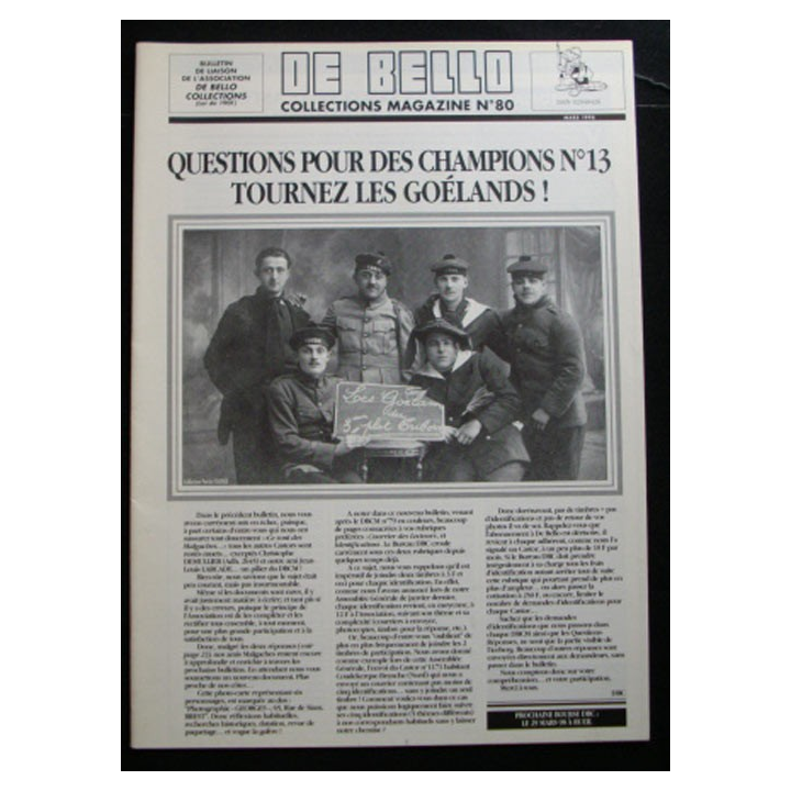 DE BELLO COLLECTIONS MAGAZINE N°80 MARS 1998