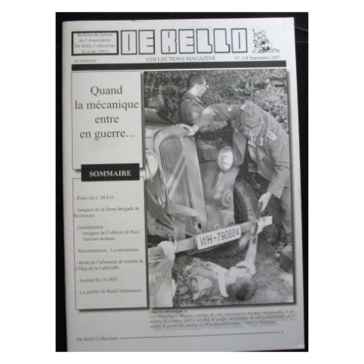 DE BELLO COLLECTIONS MAGAZINE N°118 SEPTEMBRE 2007