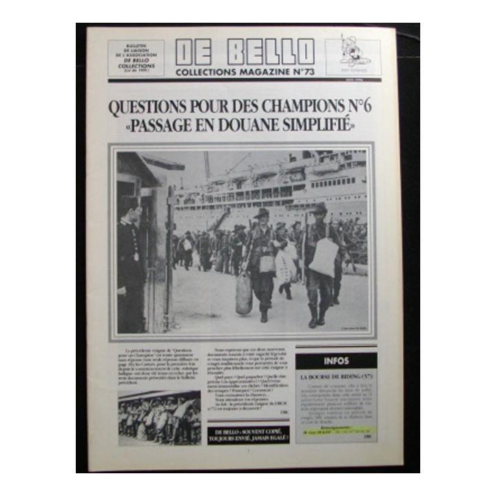 DE BELLO COLLECTIONS MAGAZINE N°73 JUIN 1996