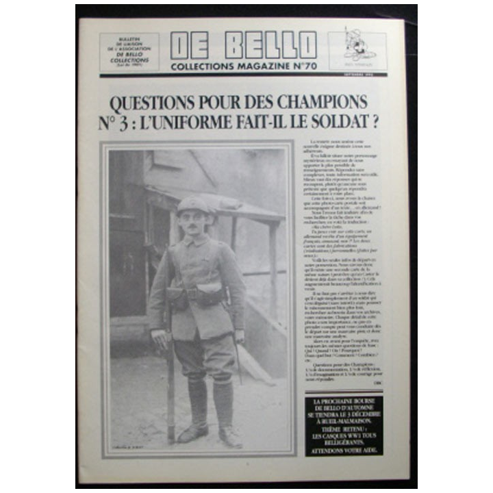 DE BELLO COLLECTIONS MAGAZINE N°70 SEPTEMBRE 1995