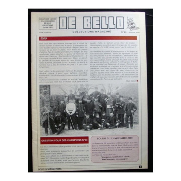DE BELLO COLLECTIONS MAGAZINE N°90 OCTOBRE 2000