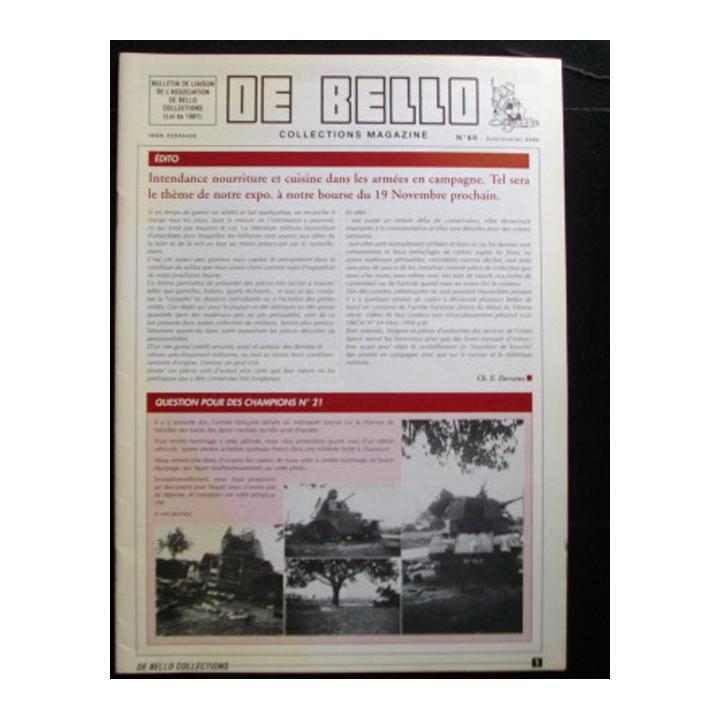 DE BELLO COLLECTIONS MAGAZINE N°89 JUIN JUILLET 2000