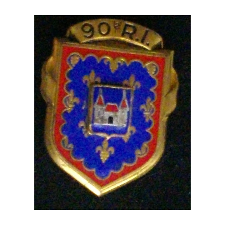 90°RI : 90°RÉGIMENT D'INFANTERIE (D 1918) ÉMAIL 2 BOLÉROS LISSES