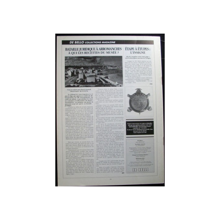 DE BELLO COLLECTIONS MAGAZINE N°61 JUIN 1993