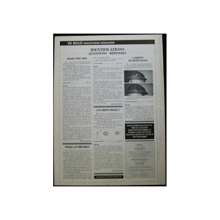 DE BELLO COLLECTIONS MAGAZINE N°77 JUIN 1997