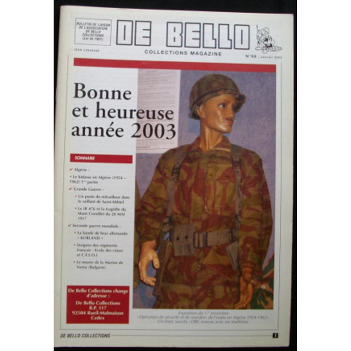 DE BELLO COLLECTIONS MAGAZINE N°99 JANVIER 2003