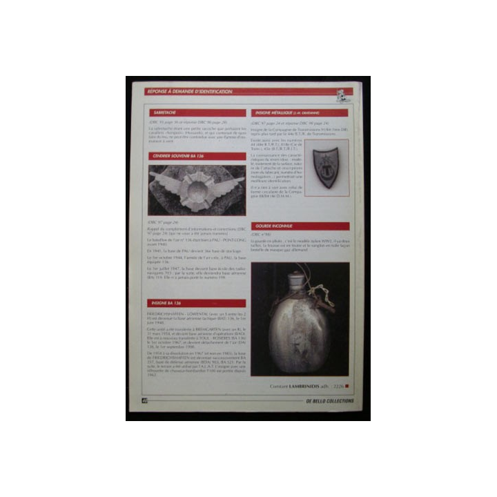 DE BELLO COLLECTIONS MAGAZINE N°99 JANVIER 2003
