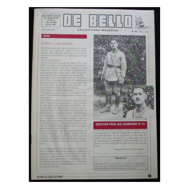 DE BELLO COLLECTIONS MAGAZINE N°88 MARS 2000