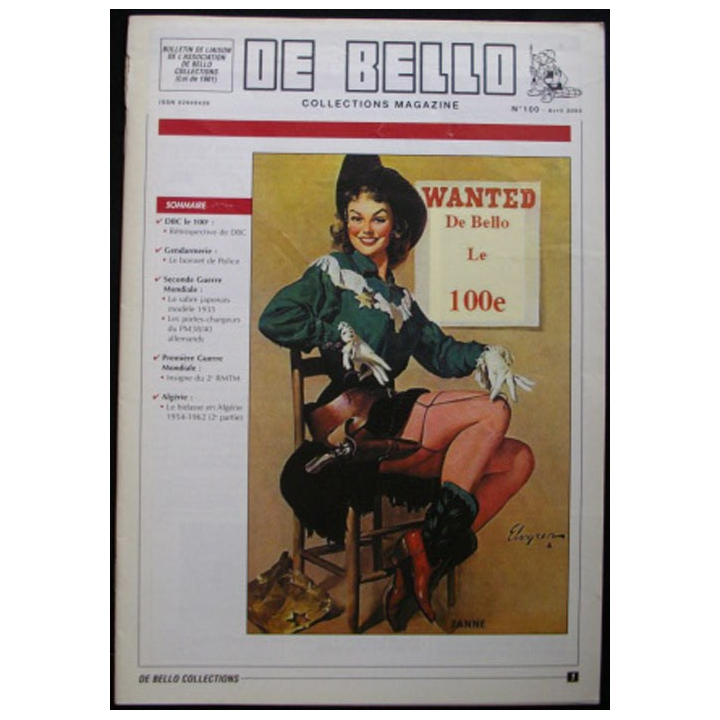 DE BELLO COLLECTIONS MAGAZINE N°100 AVRIL 2003
