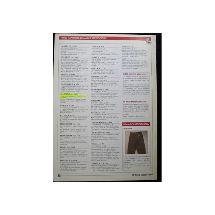 DE BELLO COLLECTIONS MAGAZINE N°100 AVRIL 2003
