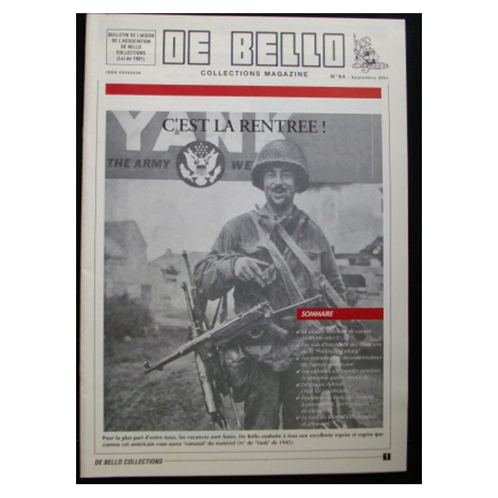 DE BELLO COLLECTIONS MAGAZINE N°94 SEPTEMBRE 2001