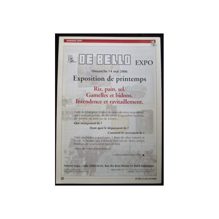 DE BELLO COLLECTIONS MAGAZINE N° 111 JANVIER 2006