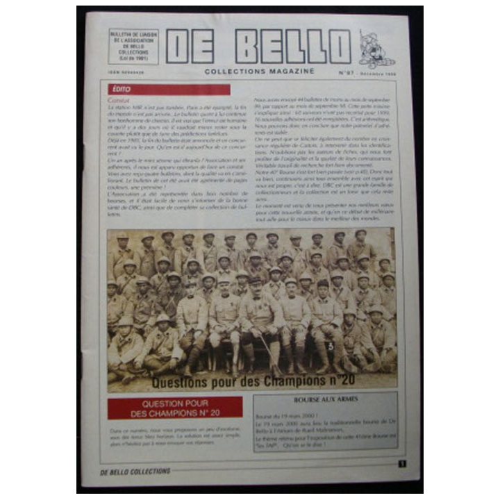 DE BELLO COLLECTIONS MAGAZINE N°87 DÉCEMBRE 1999