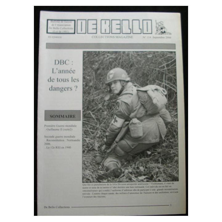 DE BELLO COLLECTIONS MAGAZINE N°114 SEPTEMBRE 2006