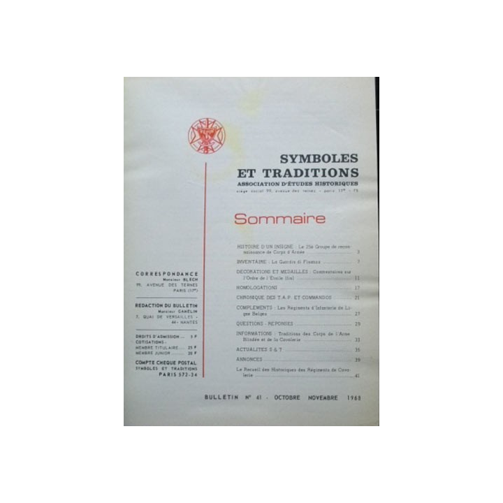 SYMBOLES & TRADITIONS : DU N°41(10-1968) AU N°46(10-1969)